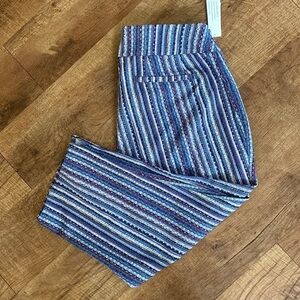 NWT Westbound Woman purple, white, blue capri pants. 16W